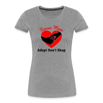 Rescue Mom Tierschutz Herz - Frauen Premium Bio T-Shirt - Grau meliert - Vorne - Mia (176cm)