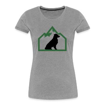 Dog Mountains Outdoor Crest - Women's Premium Organic T-Shirt - heather grey - Front - Mia (176cm)