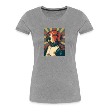 Dog General Retro Poster Style Vintage Design - Women's Premium Organic T-Shirt - heather grey - Front - Mia (176cm)