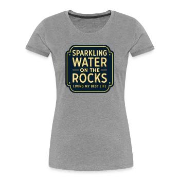 Sparklendes Wasser auf Felsen Neon - Frauen Premium Bio T-Shirt - Grau meliert - Vorne - Mia (176cm)