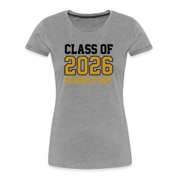 Class of 2026 Schools Out Logo - Frauen Premium Bio T-Shirt - Grau meliert - Vorne - Mia (176cm)