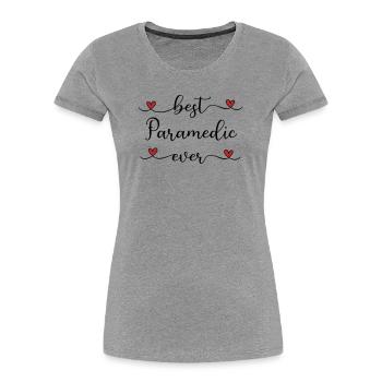 Meilleur ambulancier du monde - T-shirt bio Premium Femme - gris chiné - Devant - Mia (176cm)