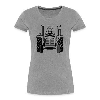 Tractor - Women's Premium Organic T-Shirt - heather grey - Front - Mia (176cm)