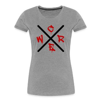 Graffiti GREW  - Frauen Premium Bio T-Shirt - Grau meliert - Vorne - Mia (176cm)