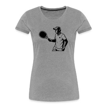 padel - Women's Premium Organic T-Shirt - heather grey - Front - Mia (176cm)