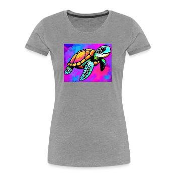 turtle - Women's Premium Organic T-Shirt - heather grey - Front - Mia (176cm)