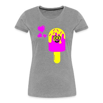 Eis Eiscreme - Frauen Premium Bio T-Shirt - Grau meliert - Vorne - Mia (176cm)