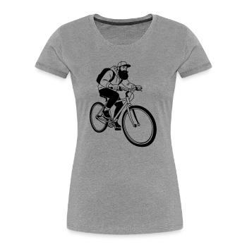Hipster moto - T-shirt bio Premium Femme - gris chiné - Devant - Mia (176cm)
