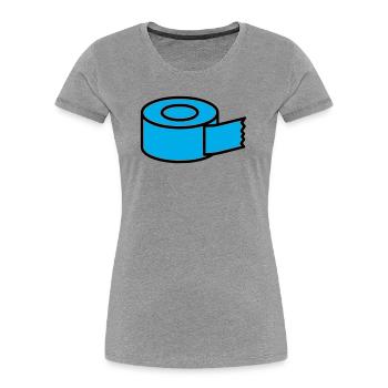 Tape Roll Comic - Women's Premium Organic T-Shirt - heather grey - Front - Mia (176cm)
