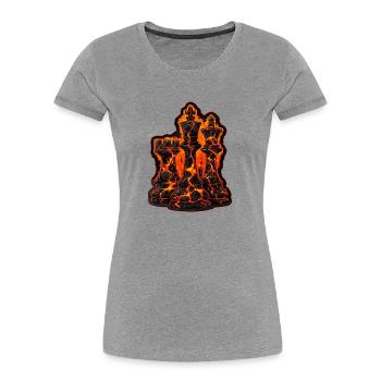 Schach Lava Figuren T-Shirt für Männer Geschenk - Frauen Premium Bio T-Shirt - Grau meliert - Vorne - Mia (176cm)
