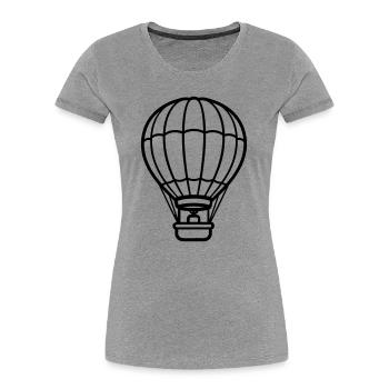 ballon - T-shirt bio Premium Femme - gris chiné - Devant - Mia (176cm)