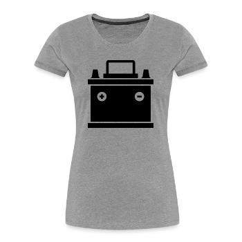 Car battery - Women's Premium Organic T-Shirt - heather grey - Front - Mia (176cm)