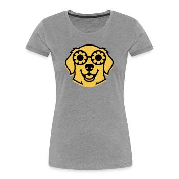 Cool Retriever Glasses Hippie Dog - Women's Premium Organic T-Shirt - heather grey - Front - Mia (176cm)