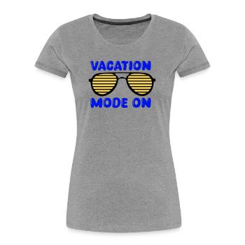 Urlaubsmodus an - Frauen Premium Bio T-Shirt - Grau meliert - Vorne - Mia (176cm)
