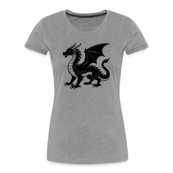 dragon - Women's Premium Organic T-Shirt - heather grey - Front - Mia (176cm)