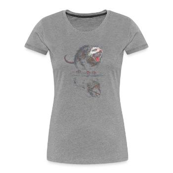 Wasserotter Brüller - Frauen Premium Bio T-Shirt - Grau meliert - Vorne - Mia (176cm)