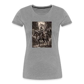 Knight Death and the Devil by Albrecht Dürer - Women's Premium Organic T-Shirt - heather grey - Front - Mia (176cm)