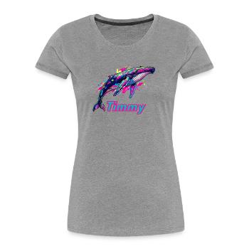 Neonwal Timmy Graffiti - Frauen Premium Bio T-Shirt - Grau meliert - Vorne - Mia (176cm)