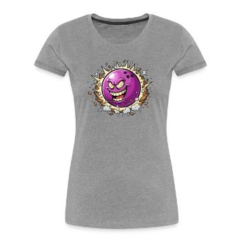 Dessin animé Laughing Moon Bang - T-shirt bio Premium Femme - gris chiné - Devant - Mia (176cm)