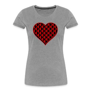 Heart with red triangle shapes - Women's Premium Organic T-Shirt - heather grey - Front - Mia (176cm)