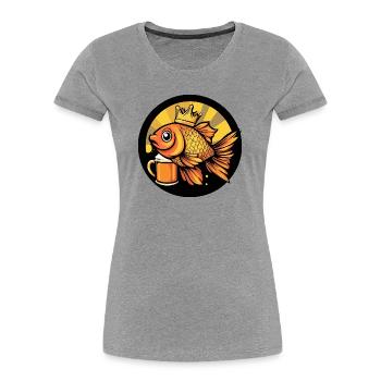 Goldfische Bier Lustig - Frauen Premium Bio T-Shirt - Grau meliert - Vorne - Mia (176cm)