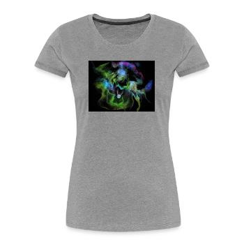 Cosmic Smoke Nebula Orb - Women's Premium Organic T-Shirt - heather grey - Front - Mia (176cm)