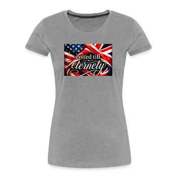 Vereinigte Flaggen bis zur Ewigkeit - Frauen Premium Bio T-Shirt - Grau meliert - Vorne - Mia (176cm)