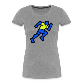 Schneller Polygon Läufer Marathon Team - Frauen Premium Bio T-Shirt - Grau meliert - Vorne - Mia (176cm)