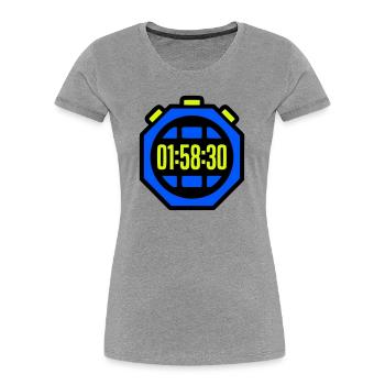 Chronomètre Meilleur Temps Semi-marathon - T-shirt bio Premium Femme - gris chiné - Devant - Mia (176cm)