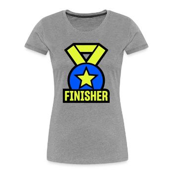 Stolzer Finisher Medaille Stern - Frauen Premium Bio T-Shirt - Grau meliert - Vorne - Mia (176cm)