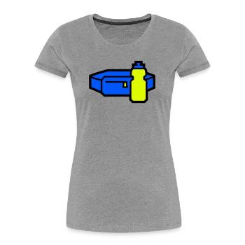 Praktischer Trinkgürtel Läufer - Frauen Premium Bio T-Shirt - Grau meliert - Vorne - Mia (176cm)