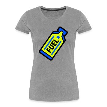 Fuel Energy Gel Ausdauer Sport - Frauen Premium Bio T-Shirt - Grau meliert - Vorne - Mia (176cm)
