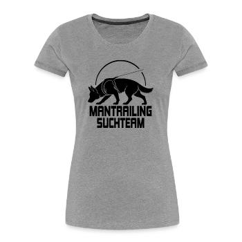German Shepherd Mantrailing Search Team Dogs - Women's Premium Organic T-Shirt - heather grey - Front - Mia (176cm)