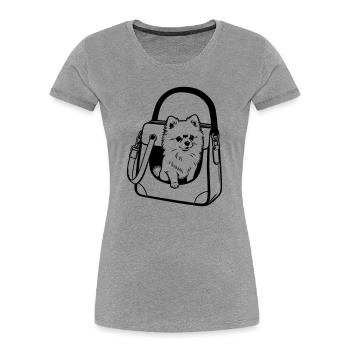 Pomeranian dog - Women's Premium Organic T-Shirt - heather grey - Front - Mia (176cm)