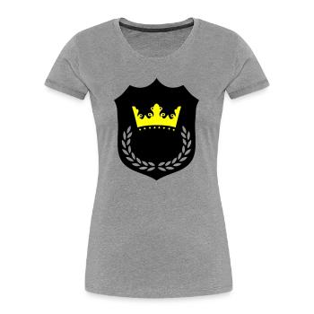 Kronenpracht Gelb Schwarz - Frauen Premium Bio T-Shirt - Grau meliert - Vorne - Mia (176cm)