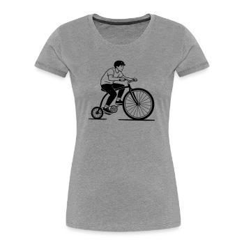 Einrad - Frauen Premium Bio T-Shirt - Grau meliert - Vorne - Mia (176cm)