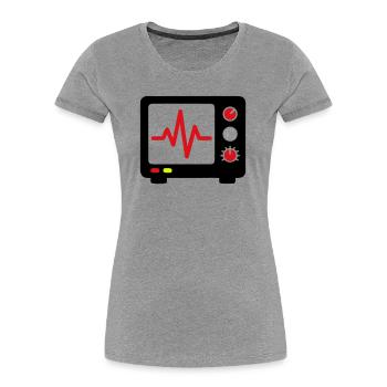 EKG Monitor Herzschlag Medizin - Frauen Premium Bio T-Shirt - Grau meliert - Vorne - Mia (176cm)
