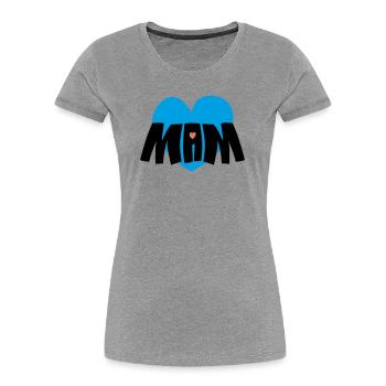Cœur de maman - T-shirt bio Premium Femme - gris chiné - Devant - Mia (176cm)