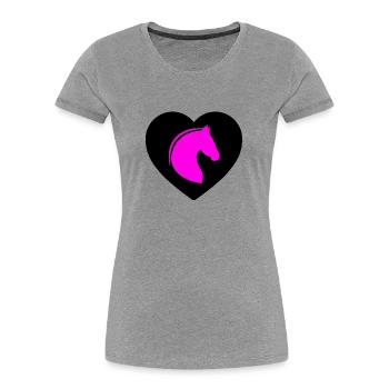 horses - Women's Premium Organic T-Shirt - heather grey - Front - Mia (176cm)