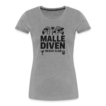 Malle Diven Beach Club Flamingo Mallorca Party - Women's Premium Organic T-Shirt - heather grey - Front - Mia (176cm)
