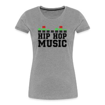 Hip Hop Music - Frauen Premium Bio T-Shirt - Grau meliert - Vorne - Mia (176cm)