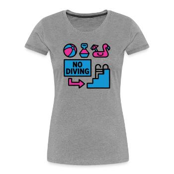 Pool Party Set Summer 90s - Women's Premium Organic T-Shirt - heather grey - Front - Mia (176cm)