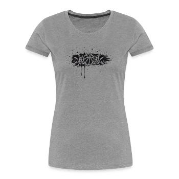 Basketball Graffiti Streetball Splash Design - Women's Premium Organic T-Shirt - heather grey - Front - Mia (176cm)