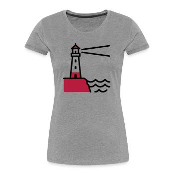 Lighthouse Coast Maritime Sea - Women's Premium Organic T-Shirt - heather grey - Front - Mia (176cm)