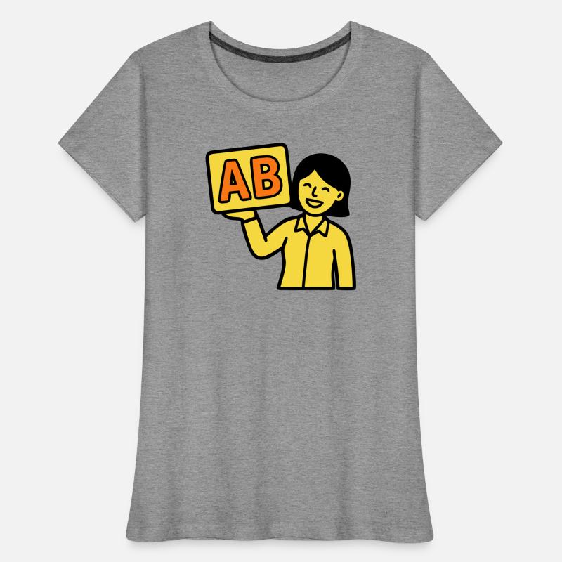 Teacher Elementary School ABC Vector Women's Premium Organic T-Shirt
