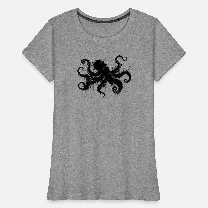 Krake Oktopus Aquarell Splatter Design Frauen Premium Bio T-Shirt