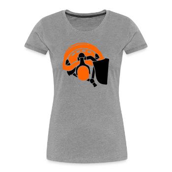 Forestry helmet, tree care, forest workers, lumberjacks - Women's Premium Organic T-Shirt - heather grey - Front - Mia (176cm)