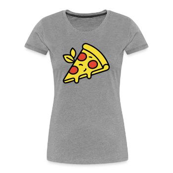 Pizza Piece Italie Nourriture Pizzeria Foodie Gourmet - T-shirt bio Premium Femme - gris chiné - Devant - Mia (176cm)
