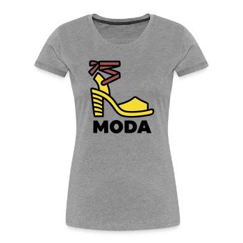 High Heel Schuh Moda Italien Mode Urlaub - Frauen Premium Bio T-Shirt - Grau meliert - Vorne - Mia (176cm)