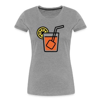 Vacances d’été aux filles avec cocktail à l’orange - T-shirt bio Premium Femme - gris chiné - Devant - Mia (176cm)